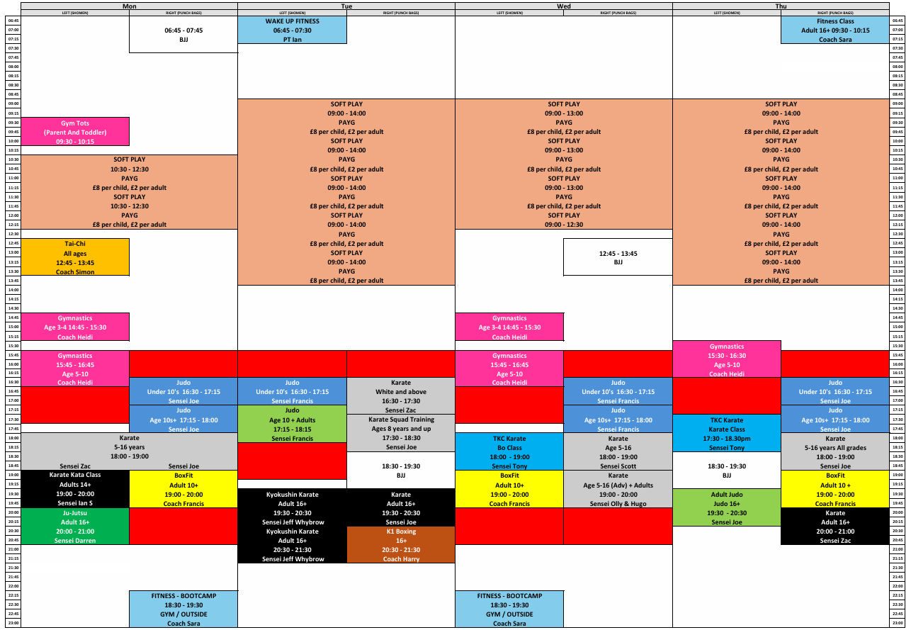 Weekly Classes 1 – HOLIDAY
