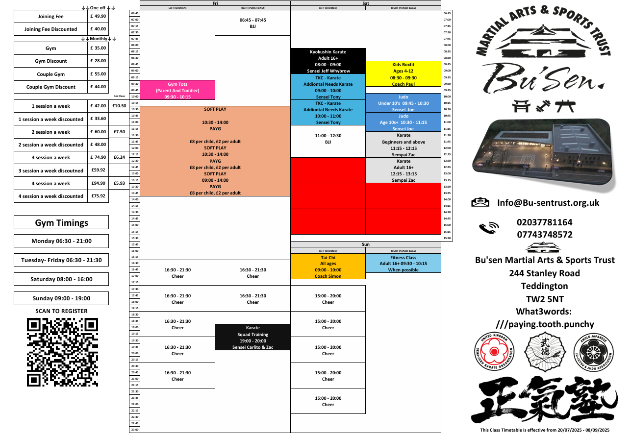 Weekly Classes 2 – HOLIDAY